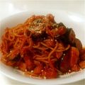 たこるまめお's cooksnap of when they made 茄子とトマトのパスタ.