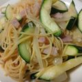 杉山純子's cooksnap of when they made ズッキーニ・新玉葱・ベーコンで和風パスタ.