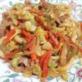 たんぽほ's cooksnap of when they made 簡単★美味しい♪焼きうどん！.