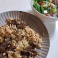 milkypeco's cooksnap of when they made サイコロステーキ入り！ガーリック炒飯.