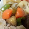 ＊みるこくろこっぺ＊'s cooksnap of when they made なすとピーマンのピリ辛酢豚風炒め.