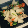 ｍin's cooksnap of when they made 簡単♪かぶと豚のあっさり塩炒め.
