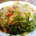 カボチャのすーぷ's cooksnap of when they made 九条ネギと水菜とじゃこのサラダ.