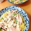 ののの1102's cooksnap of when they made 簡単 牛乳で! キノコのクリームパスタ.