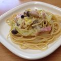 ゆうゆうゆうがりん's cooksnap of when they made キャベツとしめじのクリームパスタ.