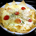 ももめぐたろう's cooksnap of when they made 春巻きの皮のキッシュ♪.