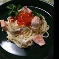 あゆふわ's cooksnap of when they made アンチョビが隠し味！鮭のクリームパスタ♡.
