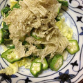 みにまふ's cooksnap of when they made オクラと白菜・竹輪のとろろ昆布あえ♪.
