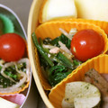rakuen's cooksnap of when they made ほうれん草ともやしのおひたし　たらこ和え.