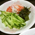 SP♪'s cooksnap of when they made ＊簡単＊かにかまと胡瓜の酢の物＊.