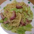 紫苑0804's cooksnap of when they made 簡単！パンチェッタとキャベツの本格パスタ.