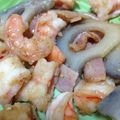 aquikawori's cooksnap of when they made ☆蓮根ベーコン海老炒め☆.