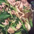 かおりんぱんだ's cooksnap of when they made 豚バラ肉と壬生菜、舞茸のすき煮.
