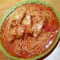 FamilyTree's cooksnap of when they made 鶏手羽元♥︎グリルトマトソースのパスタ.
