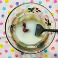 チェックのミニくま's cooksnap of when they made いちご果肉牛乳.