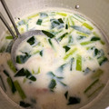 ポムポムポヨコ's cooksnap of when they made 簡単小松菜とﾍﾞｰｺﾝのｽｰﾌﾟ.