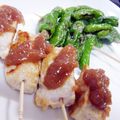 めけてー's cooksnap of when they made とりつくねのノンオイル梅ソースがけ.