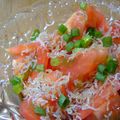 かき氷's cooksnap of when they made トマトとおじゃこのポン酢がけ.