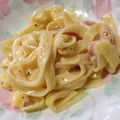 にゃあスケ's cooksnap of when they made オレ流：生パスタでカルボナーラ.