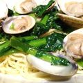 momocos's cooksnap of when they made 春旬パスタ：菜の花とはまぐりのスパゲティ.