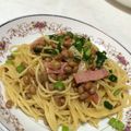 き○も○あ○ら's cooksnap of when they made 納豆とベーコンの和風パスタ♡.