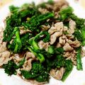 にぃもちゃん's cooksnap of when they made 菜の花と豚肉炒めただけ.