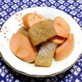 シャンプーハット's cooksnap of when they made おさかなソーセージとコンニャクの甘辛煮.