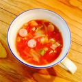 Baaarbie's cooksnap of when they made 切って煮るだけ！簡単白菜ミネストローネ♡.