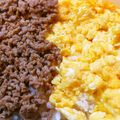 horseland's cooksnap of when they made お弁当にもGOOD！そぼろ２色丼☆.