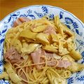 Leanne's cooksnap of when they made アーティチョークと生ハムのパスタ.