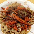 おまめとにゃっち's cooksnap of when they made お手軽☆ひき肉とれんこんで甘辛きんぴら.