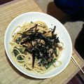 マリ丼's cooksnap of when they made ～にらとちくわの明太子パスタ～.