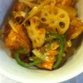 emily-love's cooksnap of when they made 鶏唐揚げでピリ辛酢豚風.