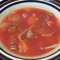 lyennes's cooksnap of when they made 半端野菜とソーセージのトマトスープ.