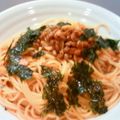 aibanami's cooksnap of when they made ☆納豆とキムチのパスタ☆.