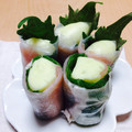 Minaちゃん♪'s cooksnap of when they made 和風&ヘルシー♪ 大葉と生ハムの生春巻き.