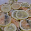 sasakim's cooksnap of when they made ルクエで！鮭とキャベツのレモン蒸し.