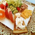 ルリナ's cooksnap of when they made 練乳トースト生クリームはちみつがけ.