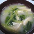 メポラニアン's cooksnap of when they made 味噌半分　小松菜と油あげの味噌汁.