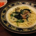 jyoanna420's cooksnap of when they made 牡蠣とホーレン草のホワイトスパゲティ.