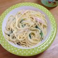 てふてふこ's cooksnap of when they made ママとぼくの簡単ランチ☻鮭クリームパスタ.