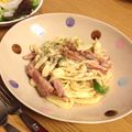 まい★☆★'s cooksnap of when they made ベーコンとしめじの和風クリームパスタ.