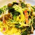 shimaru's cooksnap of when they made 冬食材＊法連草できのこパスタ　オイル系.