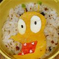 nekowahaha's cooksnap of when they made キャラ弁＊おしりかじり虫.