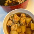 yu🐓's cooksnap of when they made ❀大根と鶏だんごの煮物❀.