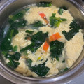 Pugまこちゃん's cooksnap of when they made 卵ほうれん草スープ♪簡単レシピ高血圧貧血.