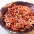 みそじーさん's cooksnap of when they made お手軽☆ひき肉とれんこんで甘辛きんぴら.