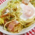 まじゅじゅ's cooksnap of when they made ★ベーコンとキャベツの和風スパゲッティ.