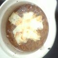 ずさずさ's cooksnap of when they made 寒い日のごちそうオニオングラタンスープ.