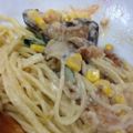 ひふみんみん's cooksnap of when they made 焼きパスタ.